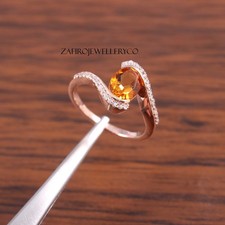 Natural Citrine Ring, 925 Sterling Silver, Anniversary Ring, Gift Ring