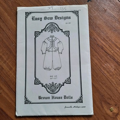 Brown House MUSTER Bhd 125 20 bis 21 Zoll Puppenkleidung einfaches Nähen Designs