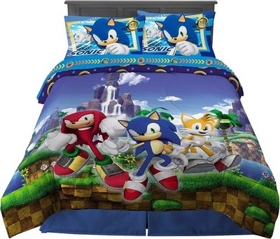 Franco Kids Bedding Super Soft Comforter and Sheet Set, 5 Piece Full Size, Sonic