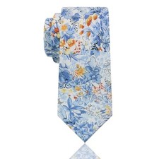 Mens Ties, Sage/Dusty Blue/Pink Floral Ties for Men, B:blue  Orange  Cream