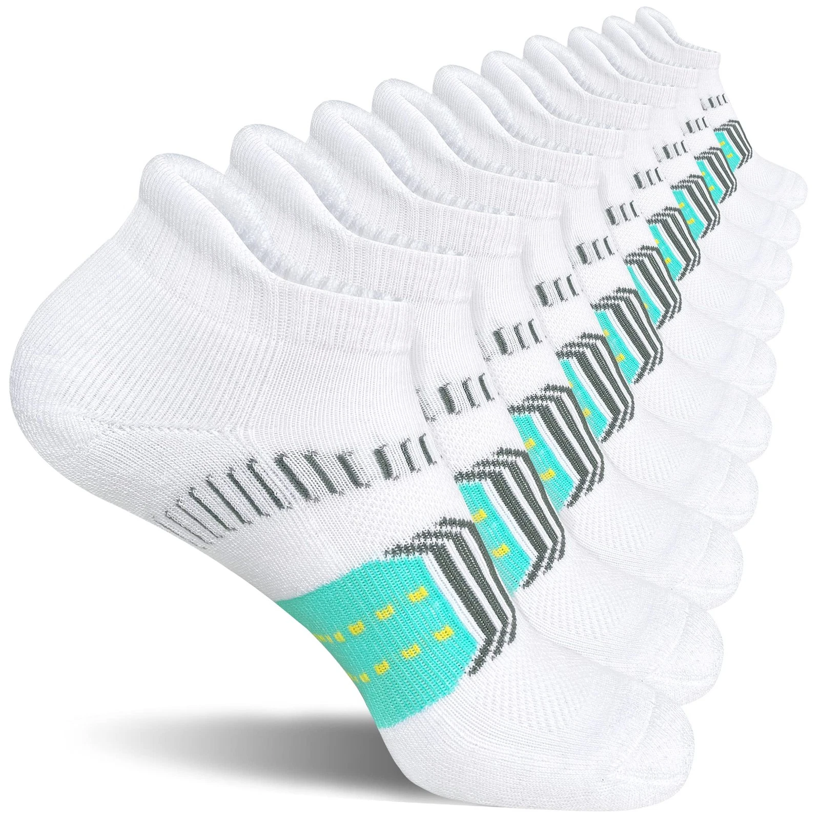 Womens Athletic Cushioned Anti-Blister Comfort Running Ankle Socks 5 Pairs