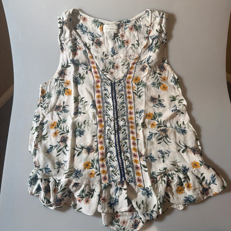 Lucky Brand Women's Boho Style, Floral Sleeveless, Size S - Image 2 of 2