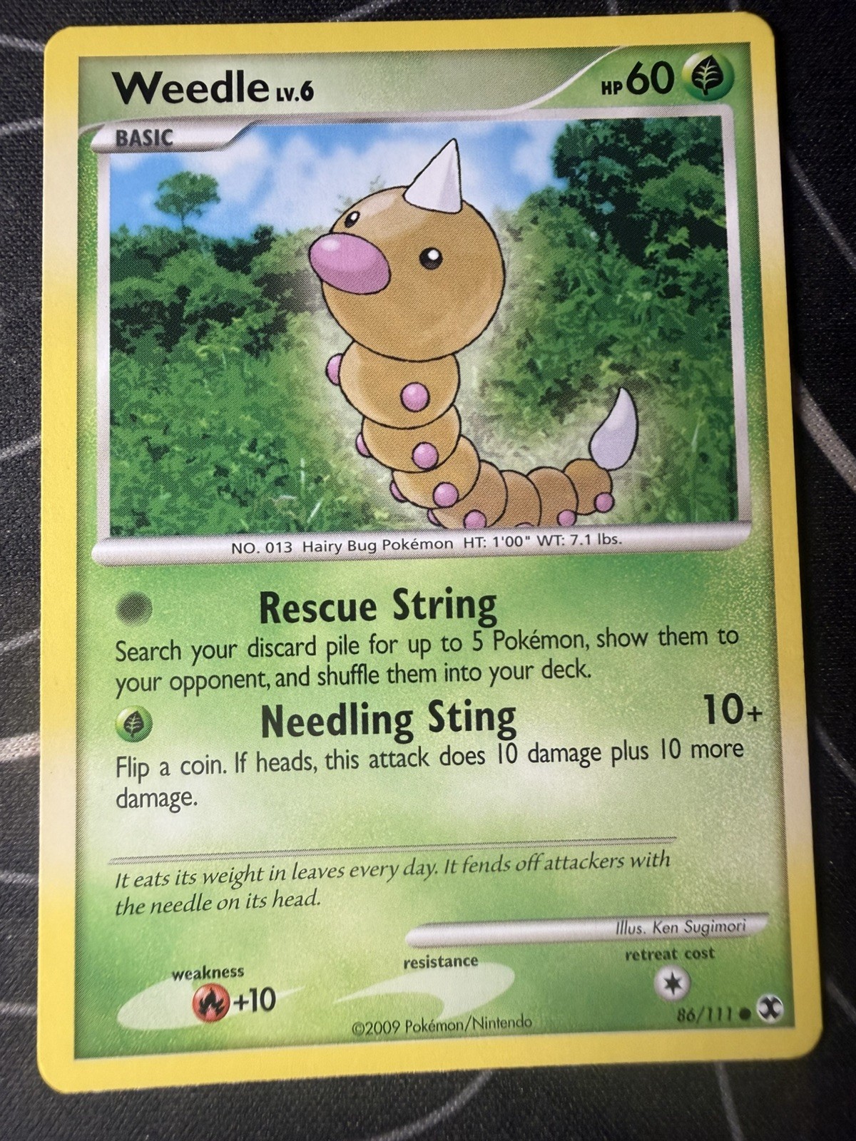 Weedle 86/111 Common Rising Rivals Pokemon Lightly Played