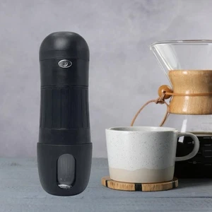 Black Portable Espresso Machine Travel Coffee Machine for Capsules and Ground