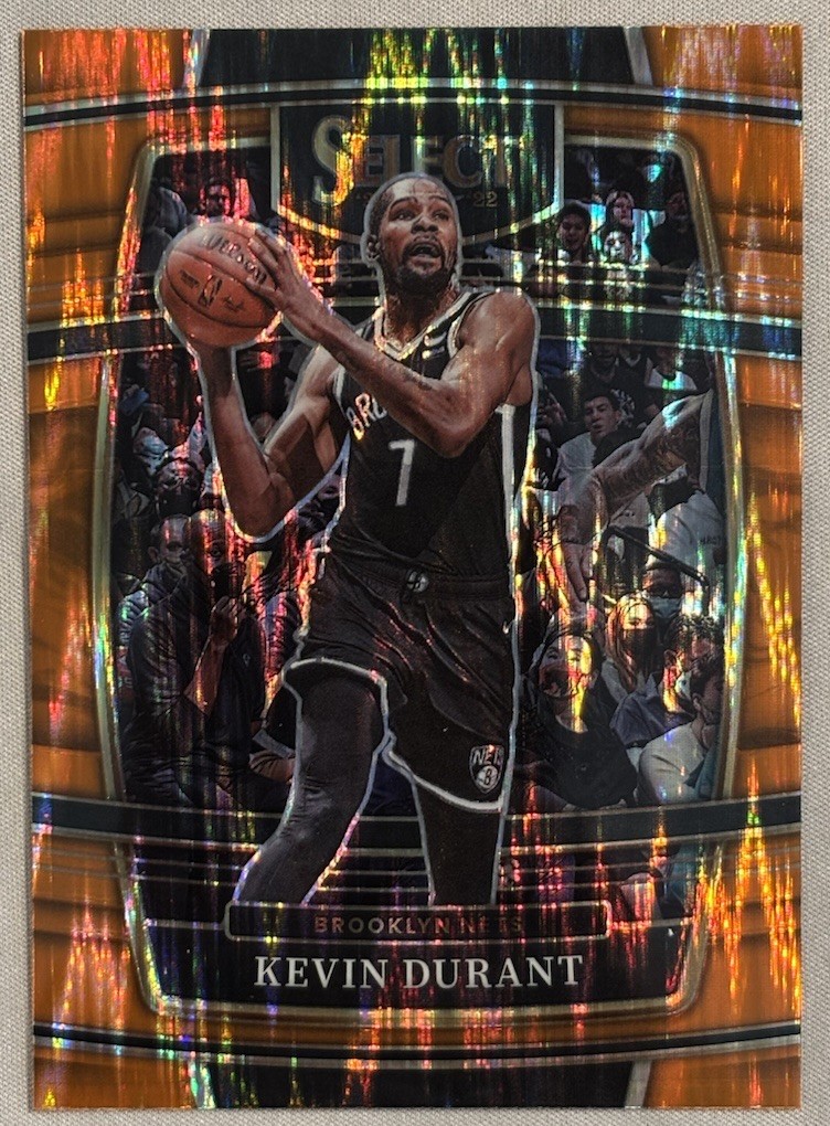 2021-22 Panini Select Concourse Kevin Durant #50 Orange Flash Prizm BNets