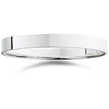 3mm Flat High Polished Wedding Band 14K White Gold