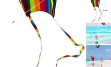 for Kids Adults Rainbow Parafoil Kite with Long Tail,with 700 rainbow kite