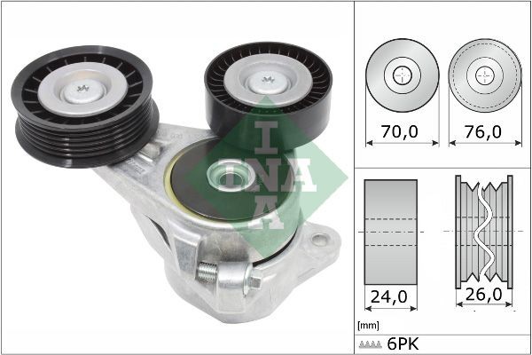 Riemenspanner Keilrippenriemen Ø70Mm FüR Ford C-Max DM2 Focus II DA 1.8 04-07-image