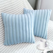 2 Pack 22x22 Pillow Cover Velvet Pillow 22" x 22" Pack of 2 Light Blue