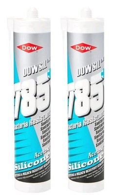 2x Dowsil 785 weiß Silikon Dichtstoff bakterienbeständig Acetoxy 310ml