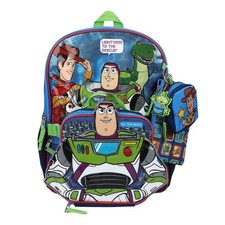 5 Piece Disney Toy Story Backpack Lunch Box Bag Tote Lunchbox Set Buzz Woody Rex