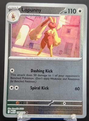 Pokemon Lopunny #108/132 English Mega Evolution Reverse Holo