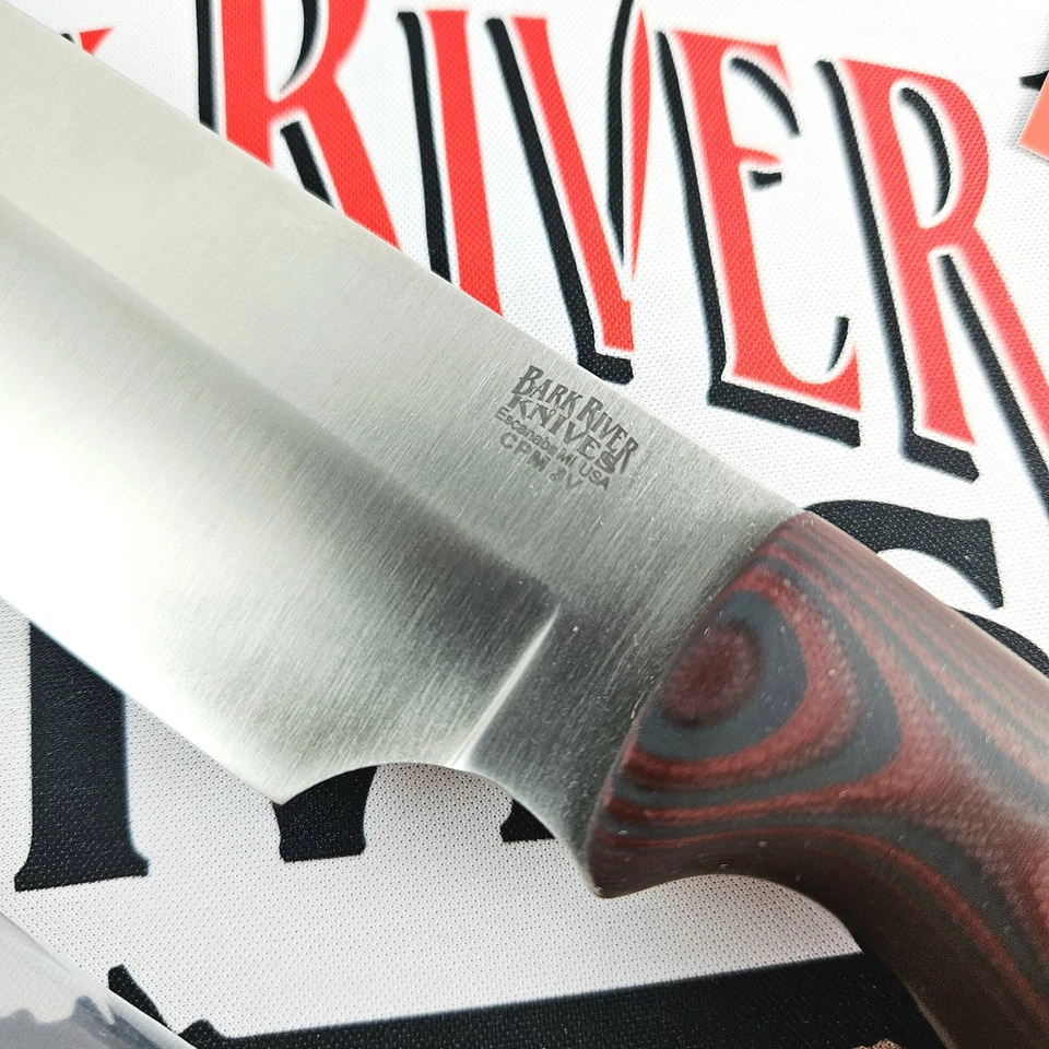 Cuchillos Bark River Crusader CPM3V rojo y negro SureTouch mosaico mate caja nueva abierta Foto 2 de 4