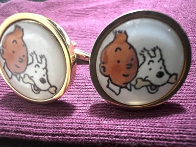 Tin TIn + Snowy cufflinks. Great adventure resumes with the world's coolest dog!