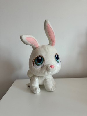 SELTEN LPS Littlest Pet Shop 2005 Wackelkopf Plüsch weißer Hase blaue Augen Hasbro