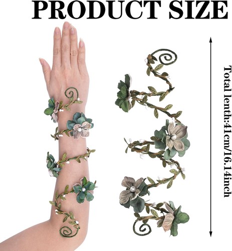 Renaissance Fairy Floral Arm Wrap - 1 PC Elf Bracelet Forest Mother Nature Costu - Picture 4 of 7