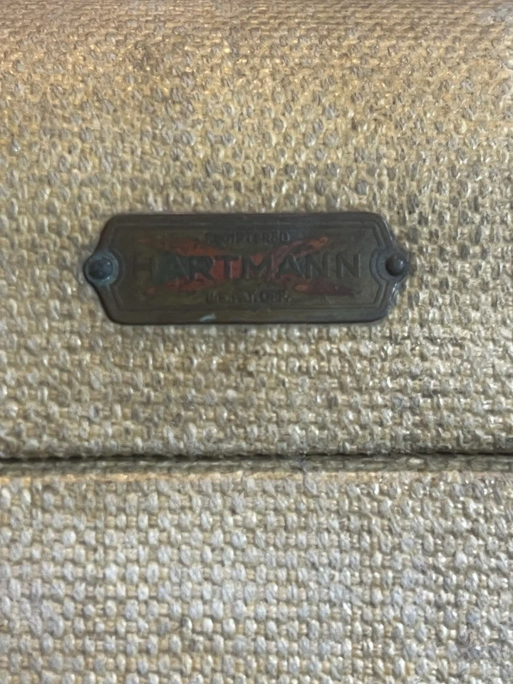 Винтажный полосатый чемодан от Hartmann чемодан 1930-е хорошее состояние товара - Изображение 3 из 4