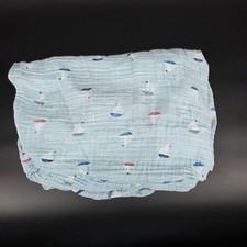 Aden by Aden  Anais Light Blue Sailboat Boat Ship Muslin Crib Sheet