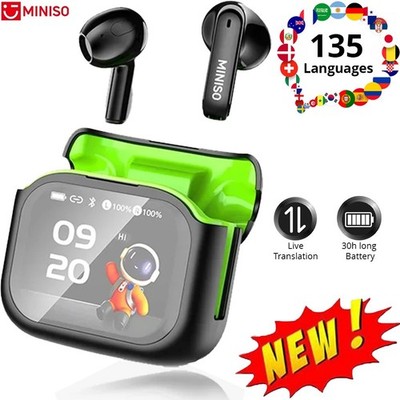 130+ Sprachen KI Übersetzer Ohrhörer Echtzeit Kopfhörer Translator Earbuds Simul
