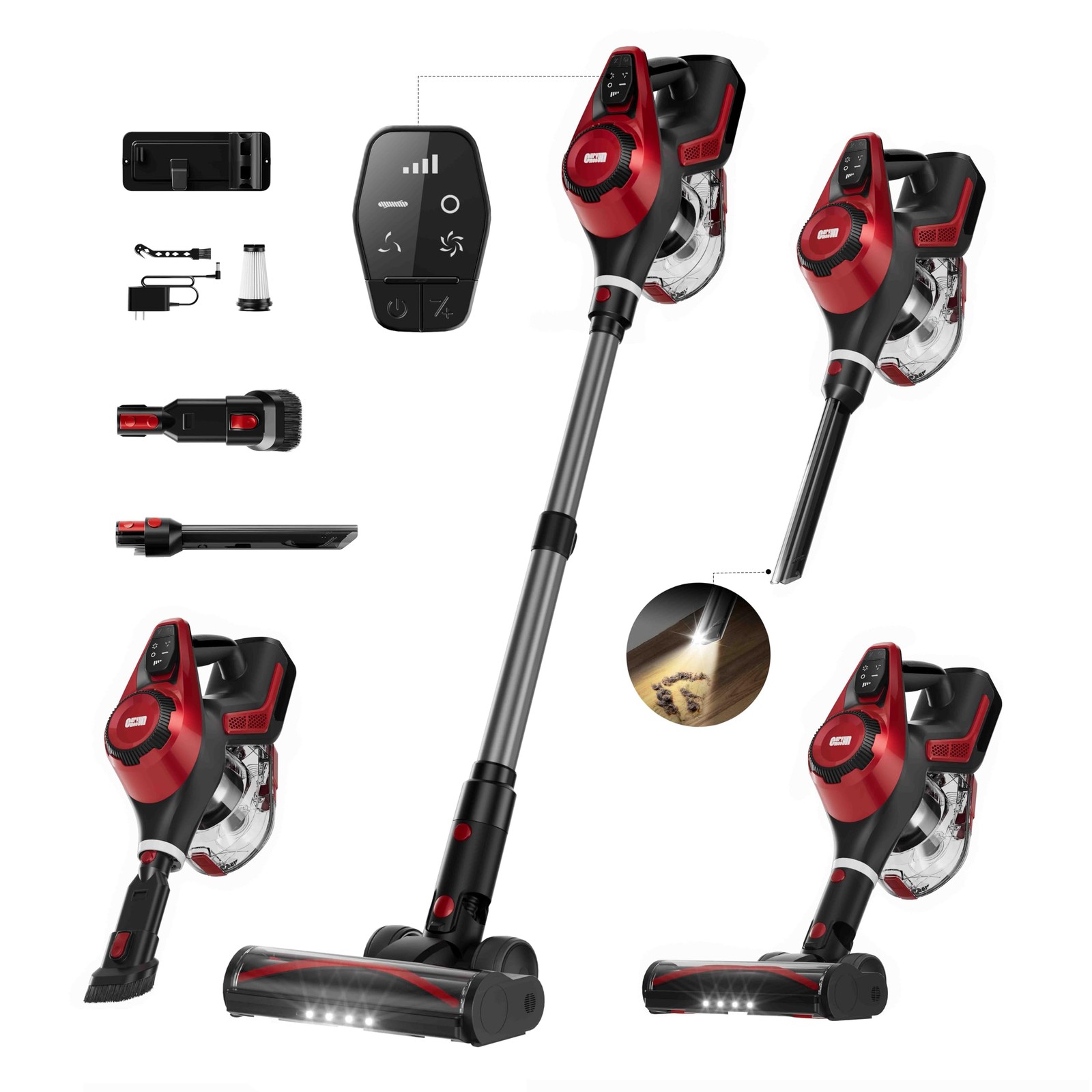 Cordless Vacuum Cleaner, 30Kpa Home Stick Vacuum, Display & 1.5L Dust Cup, 55...