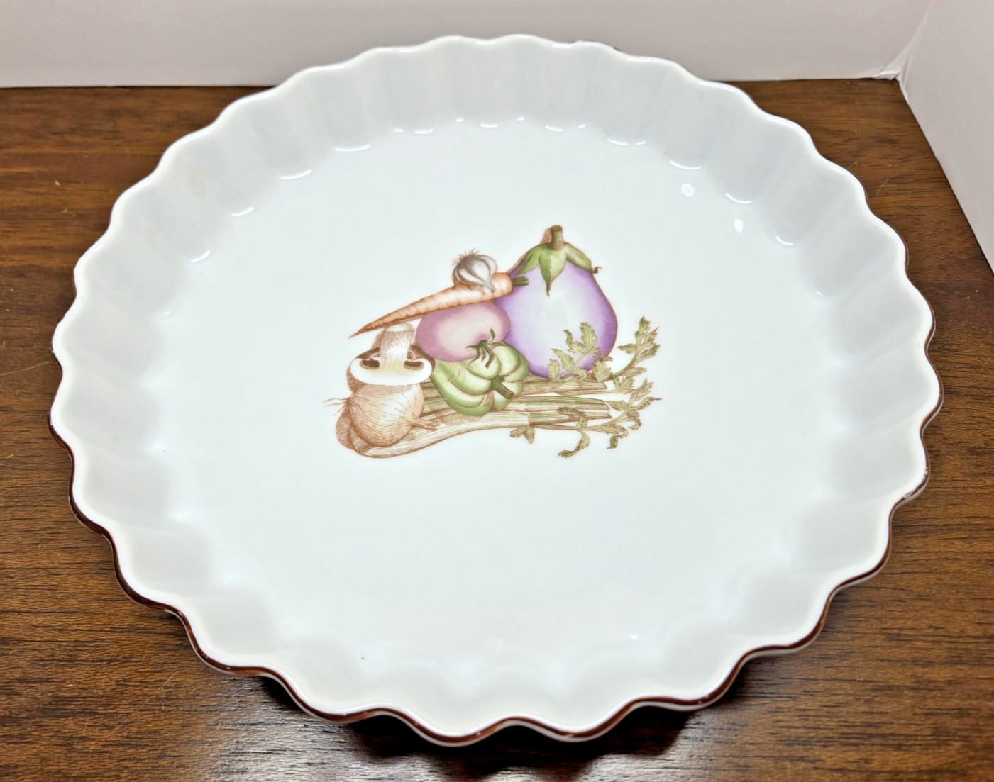 Vintage Ceramic Quiche Tart Pie Pan 10" Lord & Taylor, Made in Japan 1981