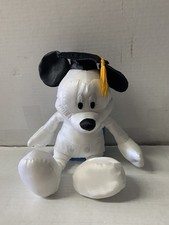 Disney White Mickey Mouse Graduation Autograph Plush Stuffed-NO PEN-RARE 