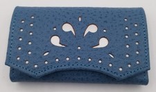 Vintage NOS 1960s Princess Gardner Keyholder x6 Blue Leather Cowhide Western