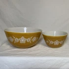 Vintage Pyrex Nesting Mixing Bowls – Butterfly Gold Pattern 401, 403