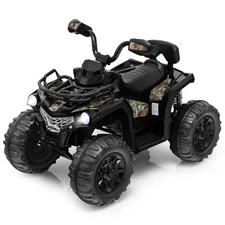 12V Kids Ride On ATV Electric 4-Wheeler Quad 2 Speeds w/ Mp3 & Headlights Black