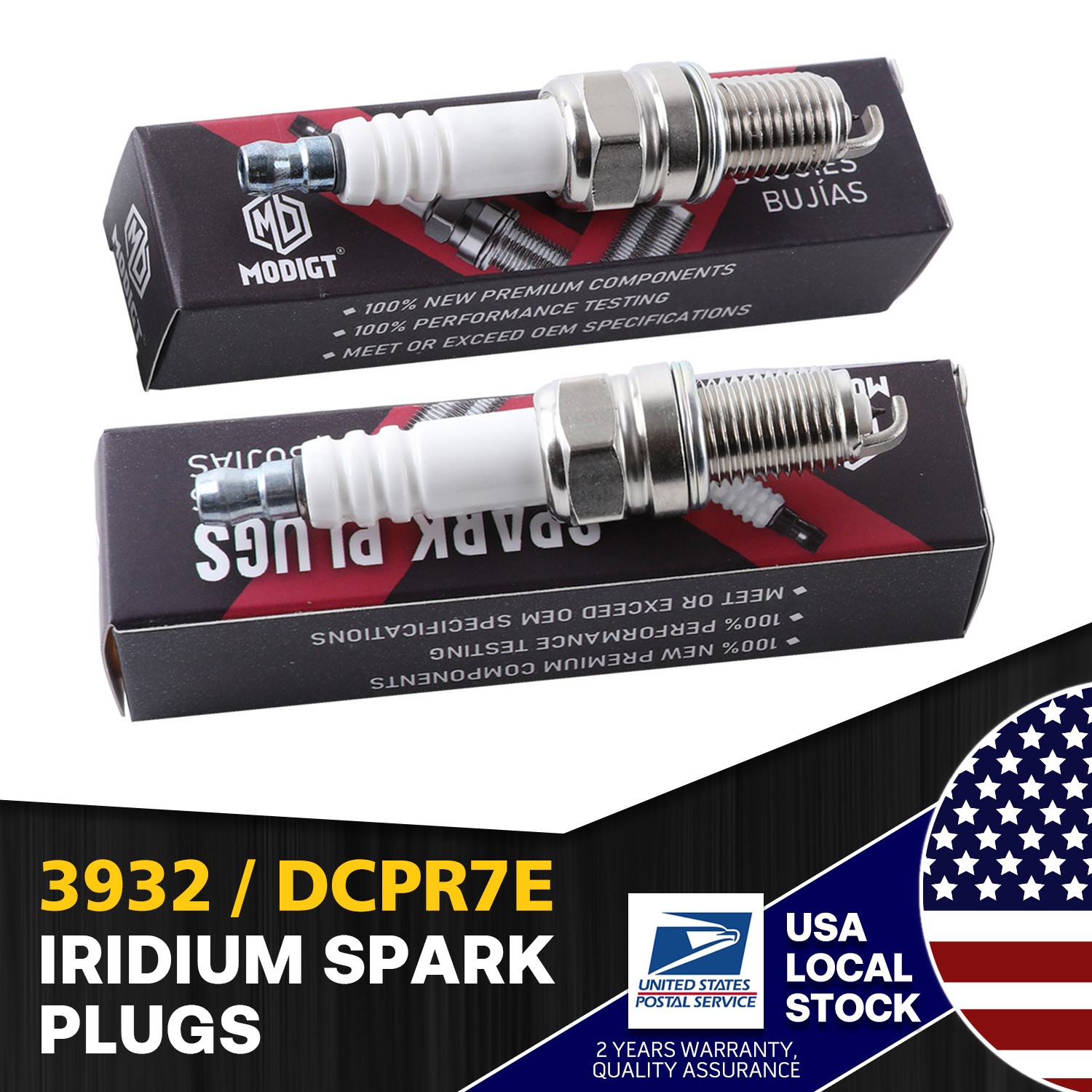 Premium 2 Pcs Replacement For NGK 3932 DCPR7E Iridium Spark Plugs New MGT