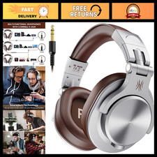 Hi-Res Wired Over-Ear Studio Headphones for DJ & Mixing - Silver, Great Sound Qu