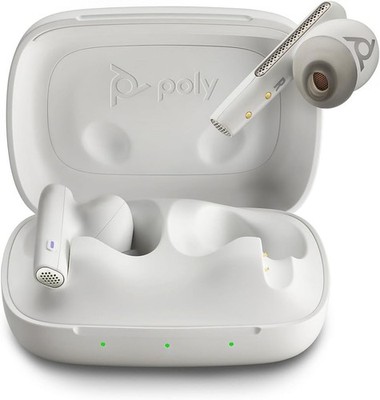 Poly Voyager Free 60 UC M White Sand Earbuds+ BT700 USB-A Adapter + Basic Charge