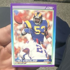 Score 1990 Fred Strickland Rookie #497 Los Angeles Rams NFL Football Card. rookie card picture