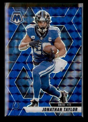 2025 Panini Mosaic #235 Jonathan Taylor Mosaic Blue #/99 The BallCap Exec