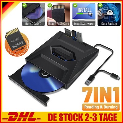 Externes CD/DVD Laufwerk USB 3.0 Brenner Player Type C für Laptop PC Notebook