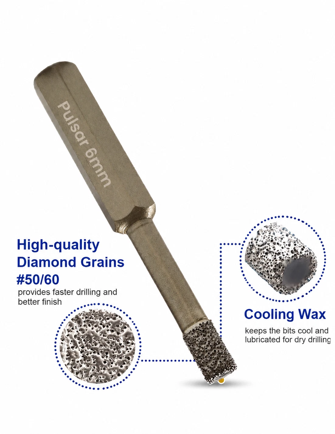 Pulsar 6mm Diamond Drill Bit Features