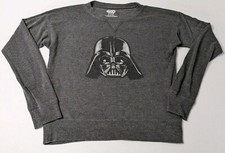 Star Wars T Shirt Boys L 11/13 Gray Graphic Dark Vader Long Sleeve