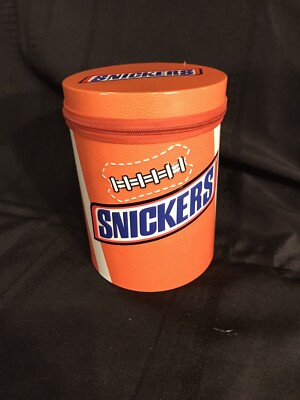 Snickers Orange Football Zipper Tin 2003 7'' Height RARE