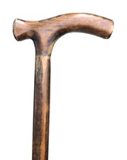Vintage Antique Derby Carved Natural Wood Shaft Strong Knob Walking Stick Cane