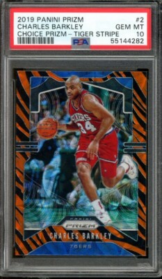 Charles Barkley 2019 Panini Prizm Choice Prizm Tiger Stripe Card 
