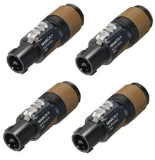 4) Neutrik SpeakOn NL2FXX-W-S 2 Pole Inline Female Locking Speaker Connector