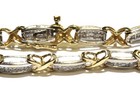 14k yellow white gold 3.84ct diamond XOXO tennis bracelet 12.6g estate 7 1/4" — photo 6