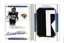 2017 National Treasures Dede Westbrook Booklet Variation Rookie Patch Auto #4/9