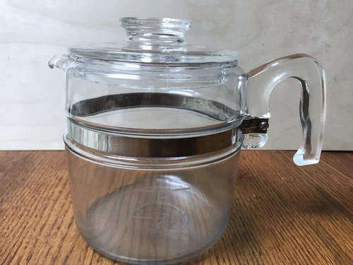 Vtg PYREX Flameware Glass Percolator 6 Cup Coffee Pot (Pot & Lid Only) 7756-B