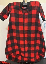 Carter's Red/Black Buffalo Check Fleece Sleep Bag 0-3 month NWT 
