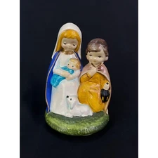 Vintage "MY" O' Little Town of Bethlehem Jesus Mary Joseph Musical Figure