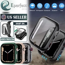 For Apple Watch Series 8 9 10 11 Full Cover Case Hard PC Glass Screen Protector