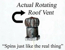 Cyclone Roof Vent that spins just like the real vent, Motorized O/On30 scale