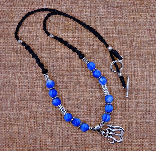 Allah Pendant Muslim Sterling Silver Pendant Beaded Macrame Necklace - Picture 4 of 4