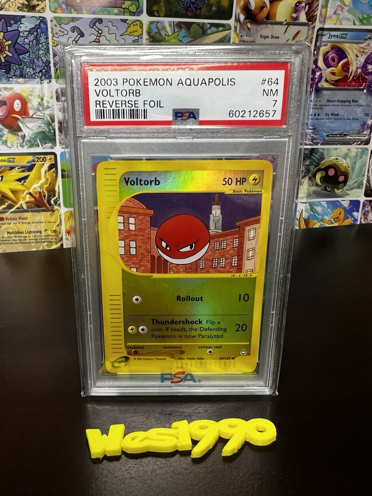 2003 Pokemon Aquapolis Voltorb #64 64/147 Graded PSA 7